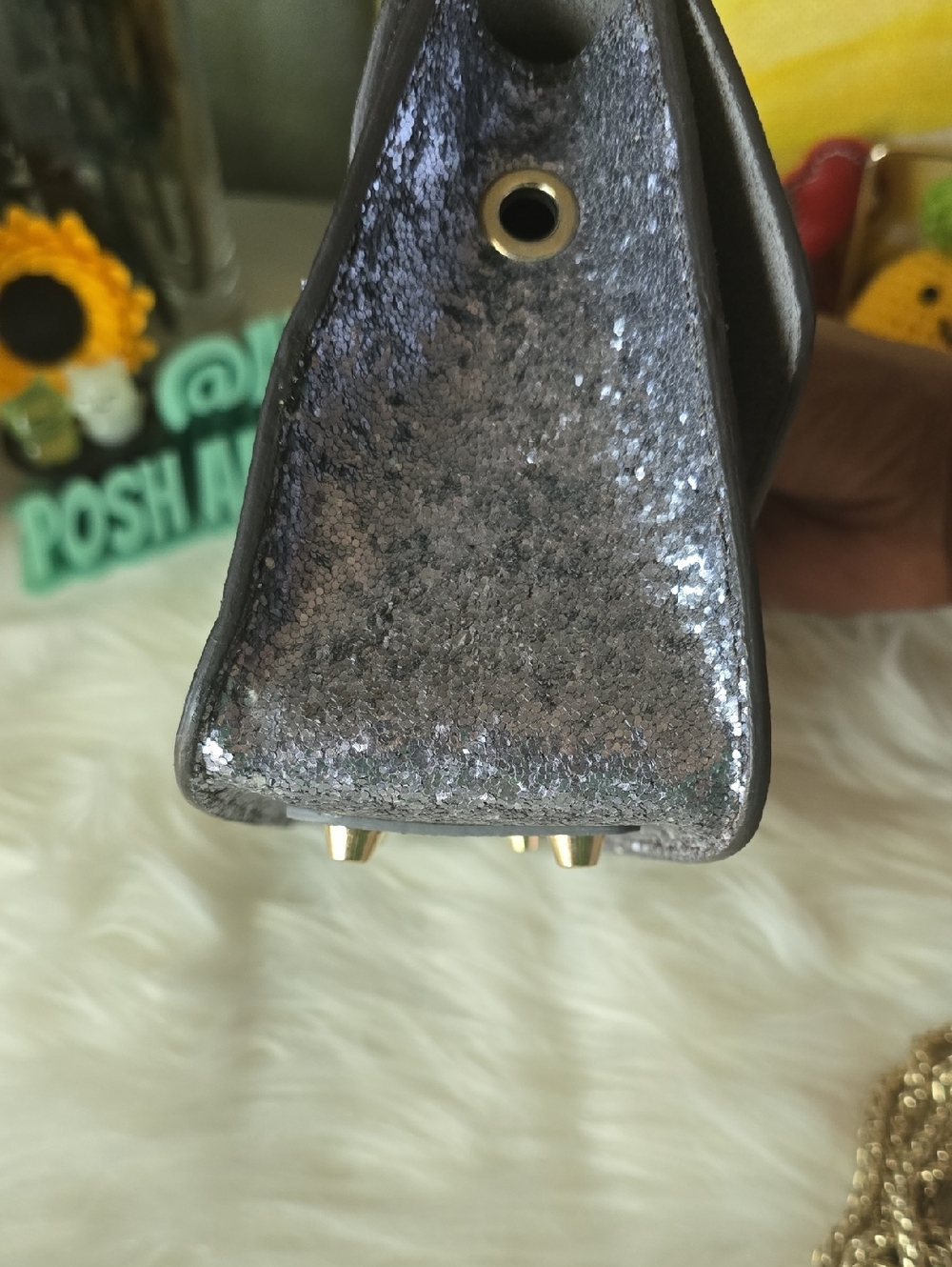 Furla Metropolis Silver Glitter Mini Crossbody with Detachable Strap - Picture 9 of 16